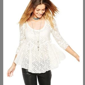 COPY - 🆕 Free People Gracie Lace Cream Top Sz Large
